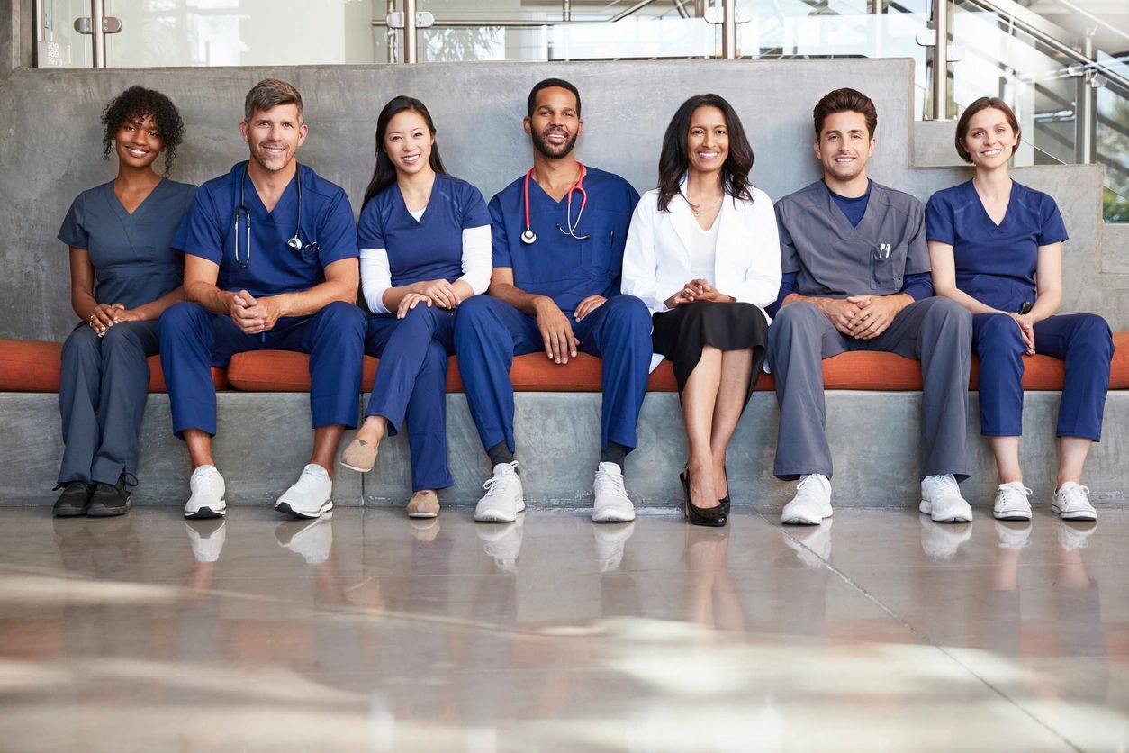 A group of medical staff sitting